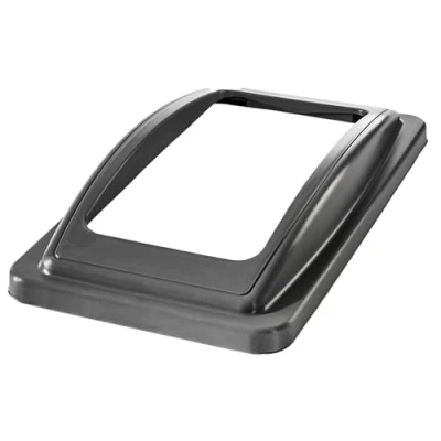 Image of Chabrias Ltd Slim Bin Open Lid Grey for Non recyclable Waste UK Made Colour Coded Recycling Lids Slimline Bins Durable, Easy Fit Segregation Management Systems