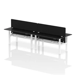 Image of Air B2B 1800x600mm Adjustable 4P Bench Desk CP Black/White + Screen