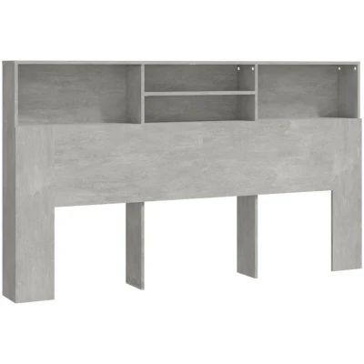Image of vidaXL Headboard Cabinet Concrete Grey 180x19x103.5 cm