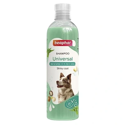Image of Beaphar Universal Dog Shampoo, Enriched with Macadamia Oil &amp; Aloe vera, For Dogs of all Breeds, Vegan, Mild pH Neutral, Fresh, Clean, Shiny Coats, 250 ml
