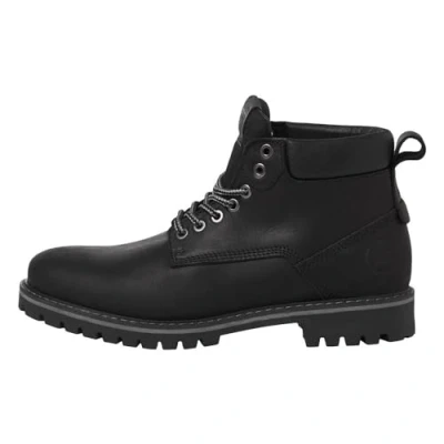 Image of Jack &amp; Jones Jfwqueensway Laceup ankle boots, Men&#039;s, Size: 7, Anthracite Leather and textile
