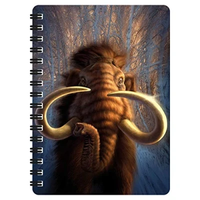 Image of 3D LiveLife Jotter Mammoth from Deluxebase. Lenticular Jurassic A6 Spiral Notebook with Plain Recycled Paper Pages. Artwork Licensed Renowned Artist Jerry LoFaro