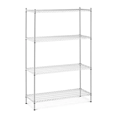 Image of Royal Catering Metal Shelving Unit Wire Storage Rack 120x45x180cm 1000kg RCMR 1800P46 (Carbon Steel, Grey, 4 Shelves, Height 180cm)