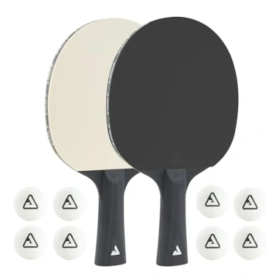 Image of JOOLA Colorato 54817 Table Tennis Set Consisting of 2 Bats 8 Balls Ideal for Families and Leisure Sports, Black &amp; White, One Size
