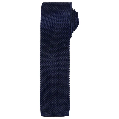 Image of Premier Unisex Adult Slim Knitted Tie (Navy) One Size