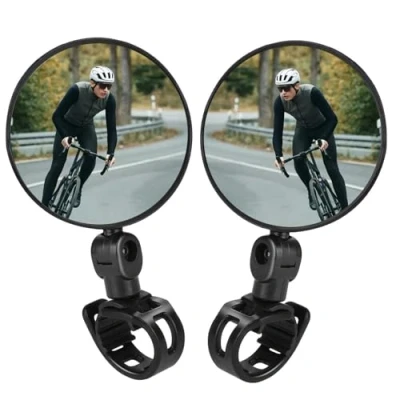 Image of YHT 2PCS Bike Mirrors,Bicycle Cycling Rear View Mirrors,Adjustable Rotatable Handlebar Mounted Convex Mirrors,Durable Plastic Mirrors for Mountain Road Bikes