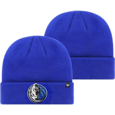 Image of 47 NBA Unisex Adult Primary Logo Cuffed Knit Team Color Beanie Hat Cold Weather Hat, One Size, Dallas Mavericks Blue, size