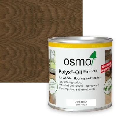 Image of Osmo Polyx Oil Tints, Semi Matt Finish (750ml, 3075 Black, Matt)