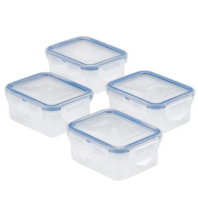 Image of LOCK &amp; HPL805S4 4 Piece Food Storage Container Set Plastic, Clear
