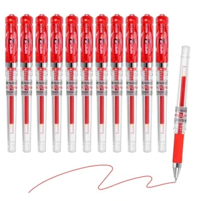 Image of M&amp;G Gel Pen Medium Point 0.7mm, 24 Pack Quick Dry Smooth Red Ink Rollerball for Home Office Writing Note Taking Journaling Business, Style 6