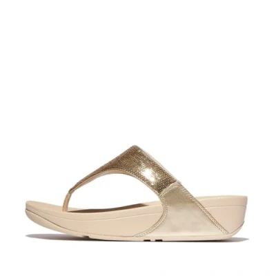 Image of Fitflop Women&#039;s LULU Sequin Toe Post Sandals, Platino, 7 UK