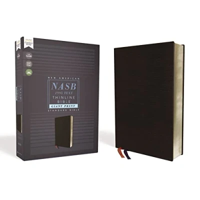 Image of NASB, Thinline Bible, Giant Print, Bonded Leather, Black, Red Letter, 1995 Text, Comfort Print