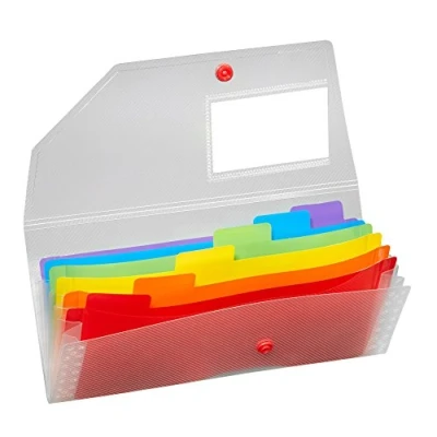 Image of Snopake DL Rainbow Expanding Organiser 6 Part [Pack of 1] Ref: 15770