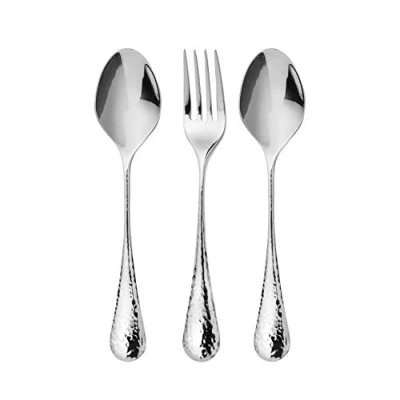 Image of Robert Welch Honeybourne Bright Cutlery Serving Set, 3 Piece. Made from Stainless Steel.