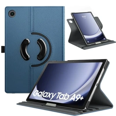 Image of TiMOVO Rotating Case for Samsung Galaxy Tab A9+/A9 Plus 11 Inch 2023, 90 Degree Stand Cover, Support Auto Wake Sleep A9+ Tablet SM X210/X216/X218, Denim Blue