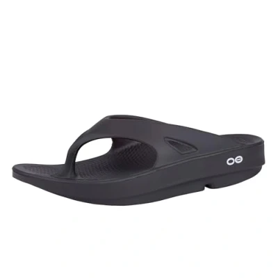 Image of Oofos Ooriginal Black Thong Sandals Size 5 Recovery Footwear with OOfoam Technology