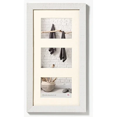 Image of walther Design Picture Frame Polar White 3x 10x15 cm Gallery with PassepArtout, Home Wooden HO315V