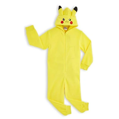 Image of Pokemon Onesies for Boys and Girls, Pikachu One Piece Kids Sleepsuit (Yellow, 13 14 Years)