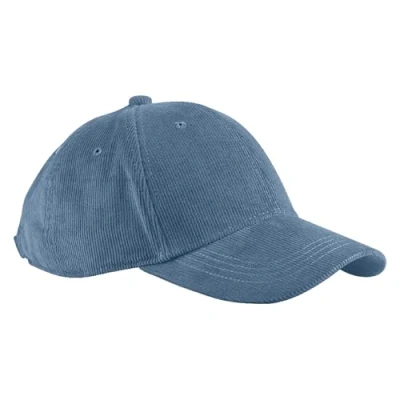 Image of Beechfield EarthAware Organic Cord Baseball Cap Sun Hat, Running Accessories, Trucker Mens Cap, Womens Unisex Hat 100% Cotton Corduroy Slate Blue