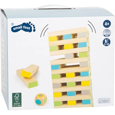 Image of Small Foot 12027 Wobble Tower XXL Active Made of FSC 100% Certified Wood, Outdoor Family Game, from 3 Years Multi coloured