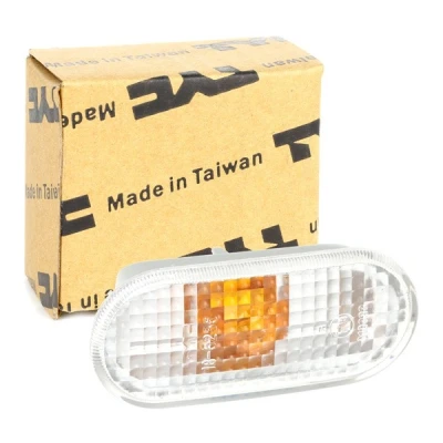 Image of 1J5949117, 1J5949117A Turn Signal TYC 18 5235 21 2 white both sides, lateral installation without bulb holder oval VOLKSWAGEN: Passat B5 Saloon