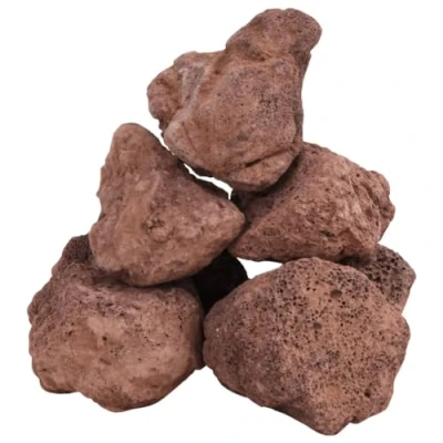 Image of vidaXL Red Volcanic Lava Rocks 10 30 cm Decorative Stones for Aquarium and Garden Landscape, Natural Bio filter Stones, kg pack