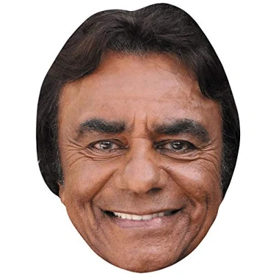 Image of Johnny Mathis (Smile) Celebrity Mask, Flat Card Face, Fancy Dress Mask