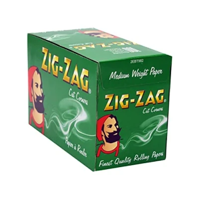 Image of 10 BOOKLETS ZIG ZAG GREEN ROLLING PAPERS &amp; 4 BOXES SWAN EXTRA SLIM FILTER TIPS