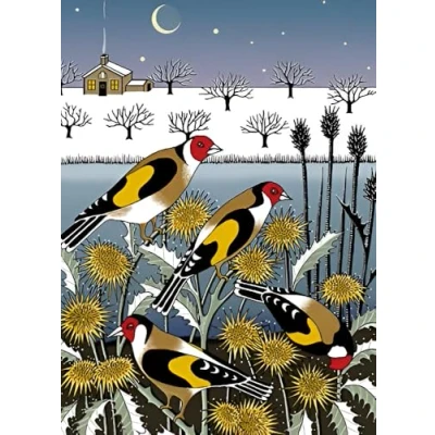 Image of Museums and Galleries Charity Christmas Cards &#039;Goldfinch Garden&#039; with Envelopes (Pack of 8)