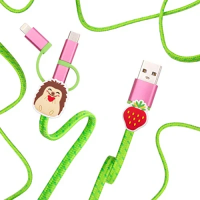 Image of SWIPE Thumbs Up 3 in 1 Universal USB Phone Charging Cable Cute Hedgehog Emoji