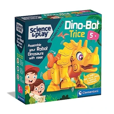 Image of Clementoni Science &amp; Play Dino Bot Triceratops: Educational Dinosaur Building Set for Preschoolers (5+Years)