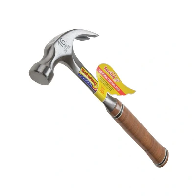 Image of Estwing E16C Curved Claw Hammer Leather Grip 450g (16oz), Silver