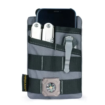 Image of VIPERADE VE3 EDC Tool Pocket Organizer,Small Organizer Pouch for Men,Small Multitool Nylon Sheath Pouce Small Flashlight Grey