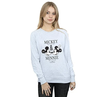 Image of Disney Women&#039;s Mickey and Minnie Mouse Mousecrush Mondays Sweatshirt Sport Grey Large