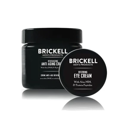 Image of Brickell Men&#039;s Ultimate Anti Aging Routine, Wrinkle, Night Face Cream and Eye to Reduce Puffiness, Wrinkles, Dark Circles, Under Bags, Natural Organic, Unscented
