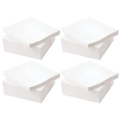 Image of Cocktail Napkins White 400 Sheets 27x30cm 1ply Square Napkins, Paper Bar Caddy Serviettes