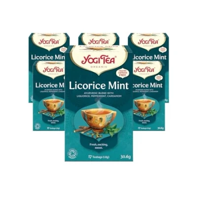 Image of Yogi Tea, Liquorice Mint, Organic Spice and Herbal Caffeine Free, Blend of Liquorice, Peppermint Cardamom, 6 Packs x 17 Tea Bags (102 Teabags Total)