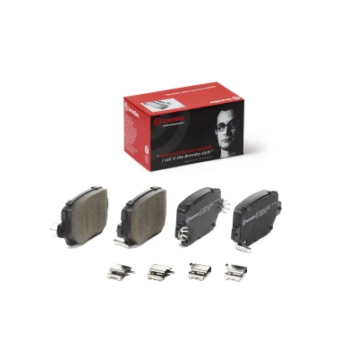Image of 800824600A, 800824600C, 800824600D, 800824700B Brake pad set BREMBO P 09 030 with acoustic wear warning anti squeak plate accessories