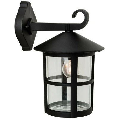 Image of Stratford 1 Light Outdoor Wall Lantern Downlight Black IP44, E27