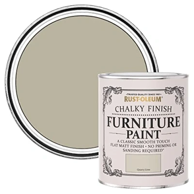 Image of Rust Oleum Beige Upcycled Furniture Paint in Chalky Finish Quarry Lime 750ml