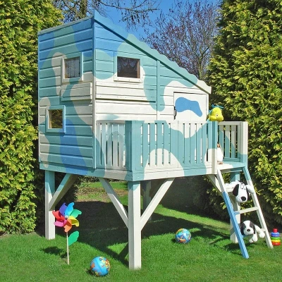 Image of 6&#039; x 4&#039; Shire Command Post Kids Wooden Platform Playhouse (1.69m 2.22m)