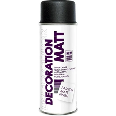 Image of DECO COLOR DECORATION_MATT UNIVERSAL SPRAY PAINT MULTI PURPOSE SATIN MATT FINISH ART CRAFT DECOR DIY (RAL 9005 Black_matt)