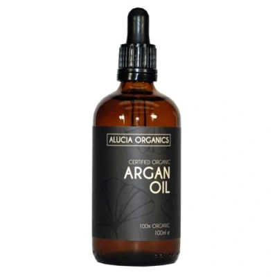 Image of ALUCIA ORGANICS Certified Organic Argan Oil 100ml 100% Pure for Face, Body &amp; Hair Natural, Cold Pressed Unrefined Vegan Cruelty Free