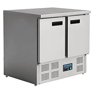 Image of Polar, G Series Double Door Counter Fridge with Marble Work Top 240Ltr