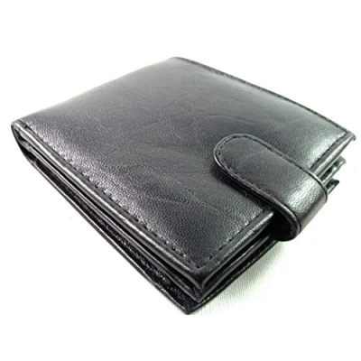 Image of Quality Mens Black Leather Wallet with Card Holder Case