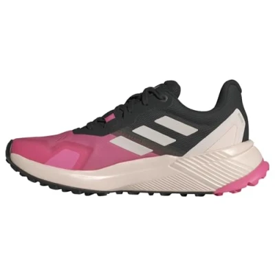 Image of adidas Women&#039;s Terrex Soulstride RAIN.RDY Trail Running Shoes Non Football Low, Pink Fusion/Putty Mauve/core Black, 4 UK