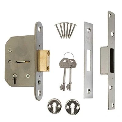 Image of ERA 5 Lever Viscount Deadbolt Mortice Lock 3&quot; Backset with Chrome Finish