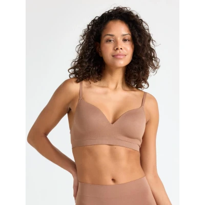 Image of Lindex SOFT Flora Triangle bra, Women&#039;s, Size: 36A, Light brown