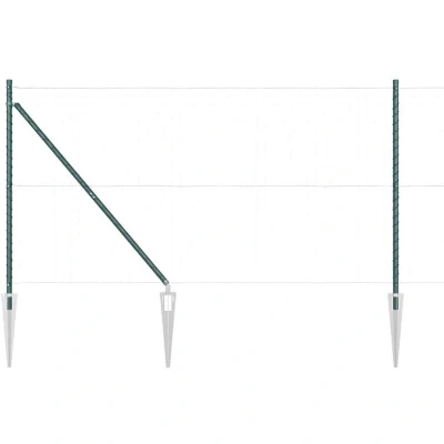 Image of vidaXL Fence Posts with Spike 52 pcs Ø32 mm 160 cm Galvanised Steel