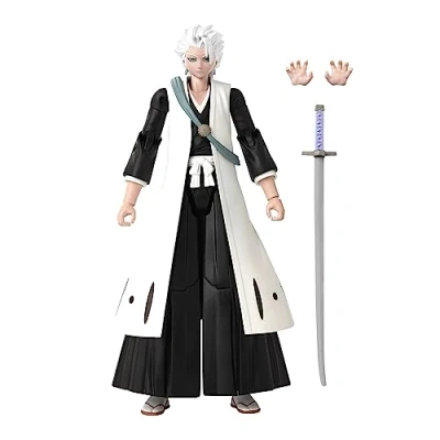 Image of Anime Heroes Bleach Figures Hitsugaya Toshiro Action Figure Articulated With Swappable Arms And Faces Bandai Figures, 17 cm